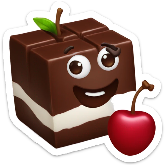 chocolate with cherry  sticker