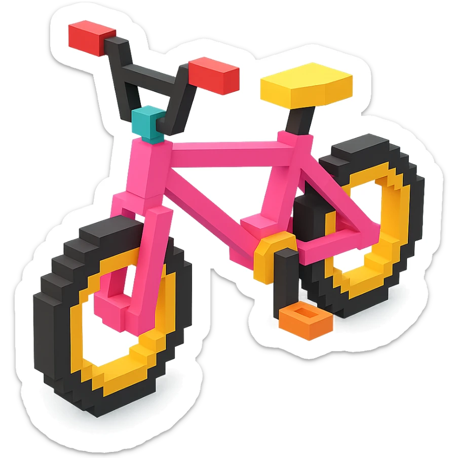 розовый велосипед BMX, no background sticker