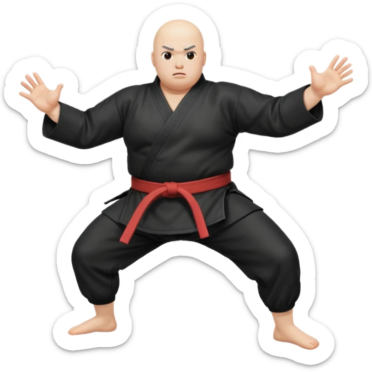 Fat white bald ninja that loves to salsa dance and has diarrhea, but he’s trying to hide it and from Wisconsin who is unathletic trying to do karate high kicks and moves in an unathletic way sticker