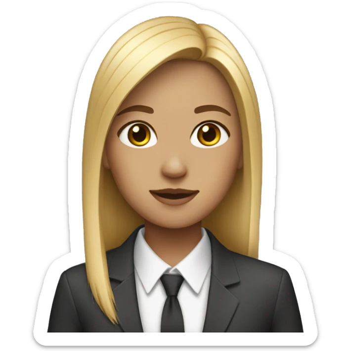 girl with straight hair wearing a suit sticker