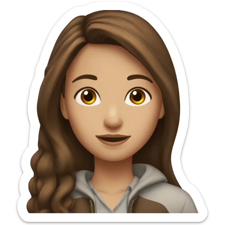 girl with brown hair and with brown horse sticker