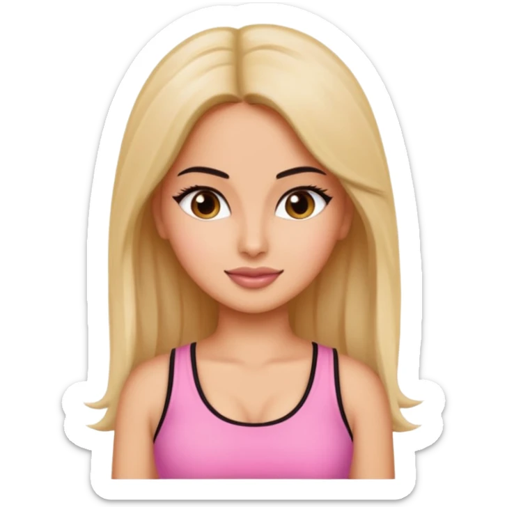 ipretty bratz emoji of katrina kaif wearing a pink top sticker