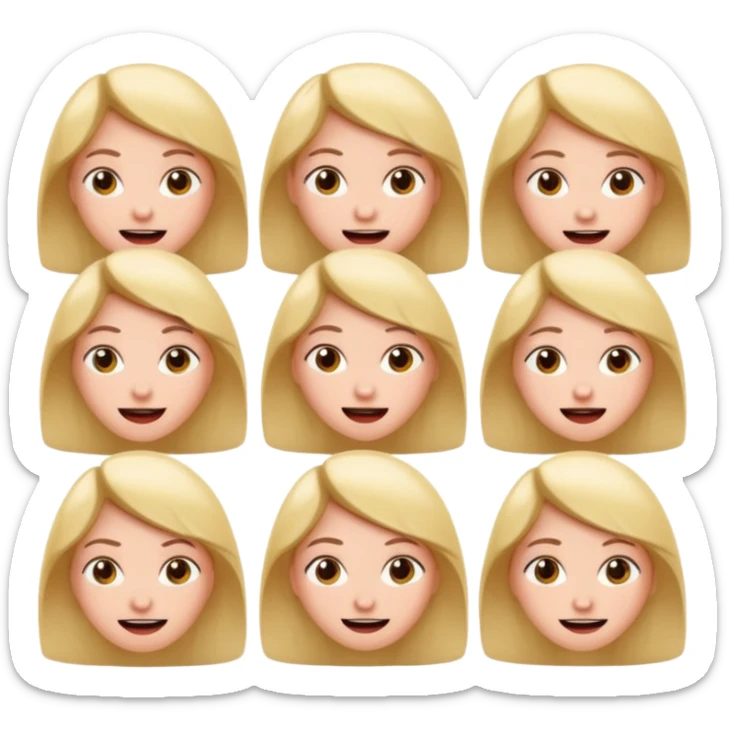 one girl with different expression sticker