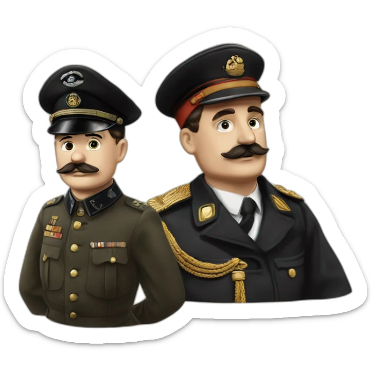 Charlie Chaplin with mustach of a german chief during the 1940s and a military cap from Germany  sticker