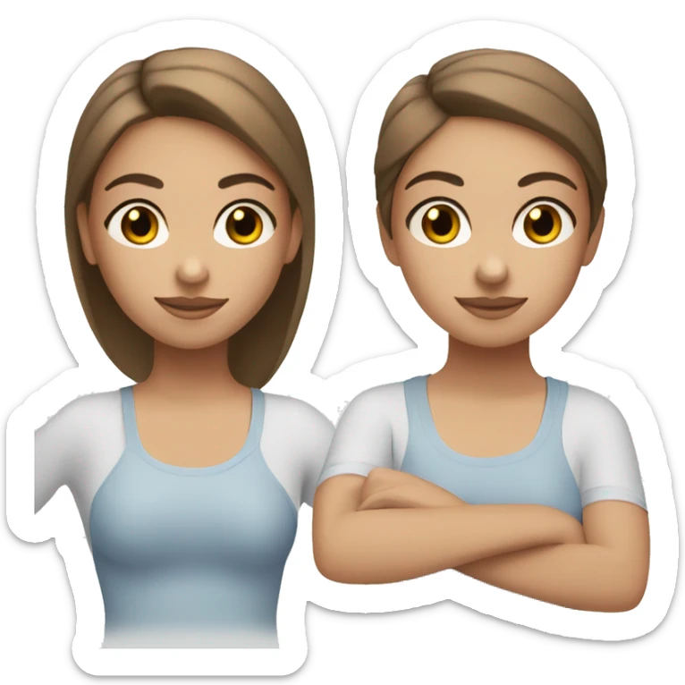 Pilates girl one girl blue eyes one brown eyes  sticker