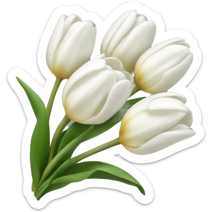 white tulip bouquet  sticker