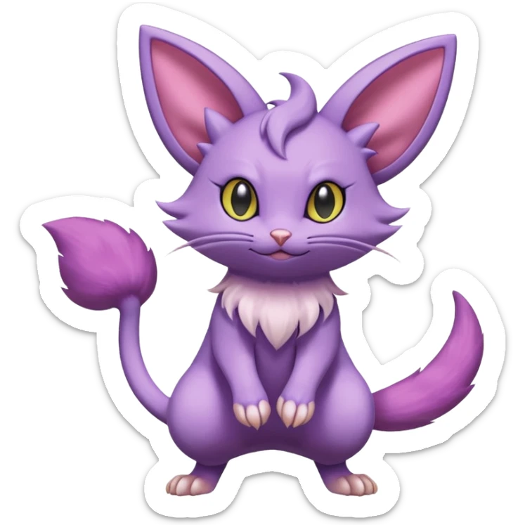 Rattata-Skitty-Espeon-Purrloin-Fakemon-hybrid-creature (full body) sticker