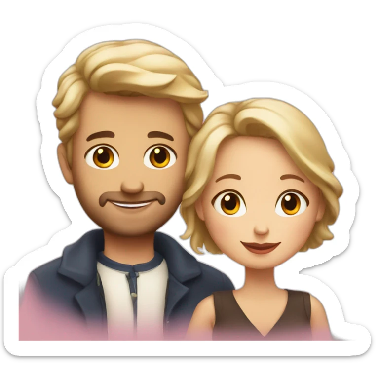 Polish woman and french man in love sticker