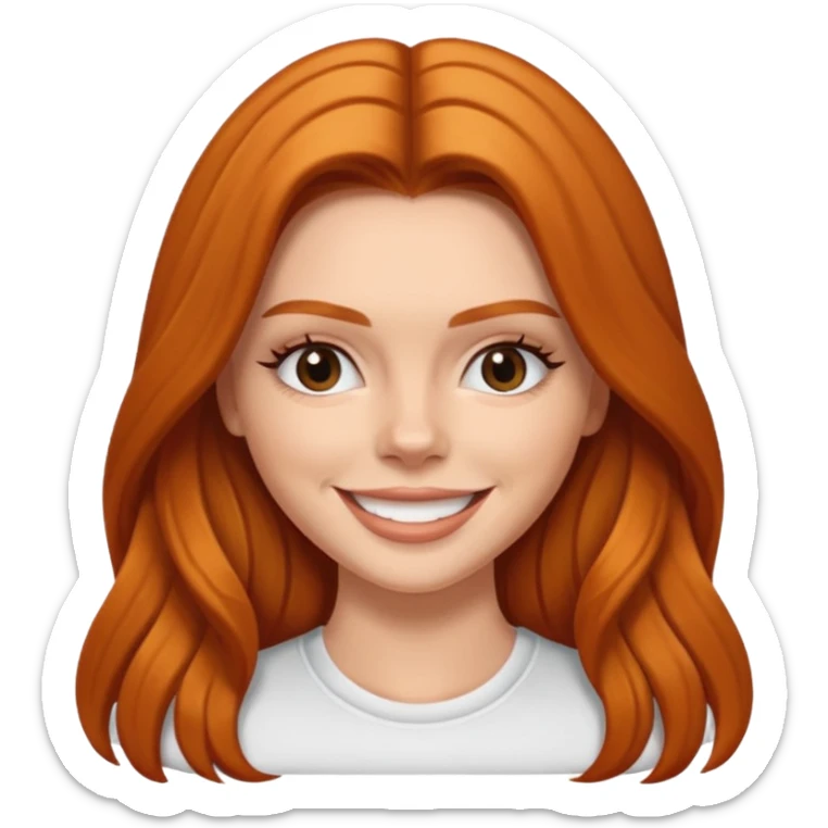 ginger Kendall Jenner with long hair in the style of an emoji sticker