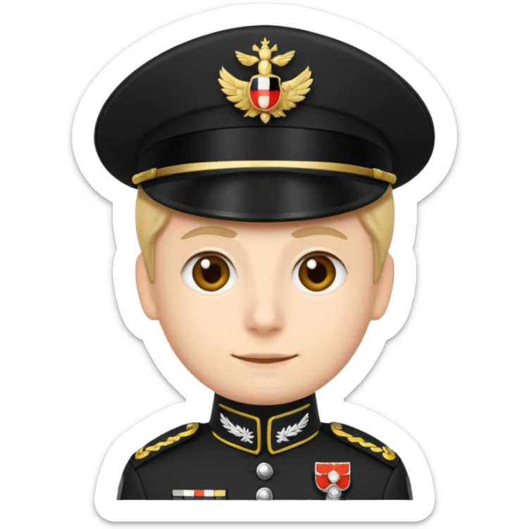 Un emoji di un carabiniere con il grado da carabiniere con uniforme nera sticker