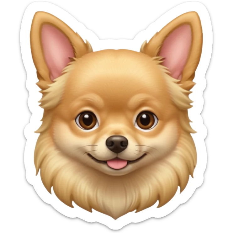 Dog with Pomeranian body and chihuahua  head and all blond full dog sticker