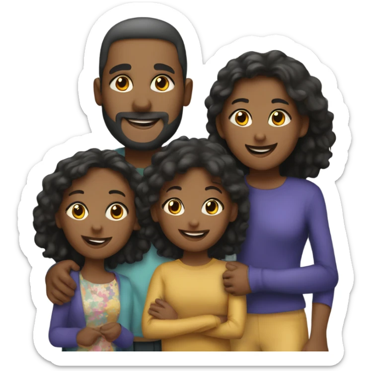 Family of 4 girls, 4 boys celebrating New Year’s Eve sticker