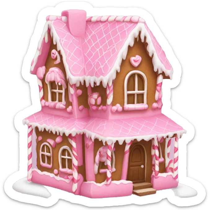 Pink Gingerbread house  sticker