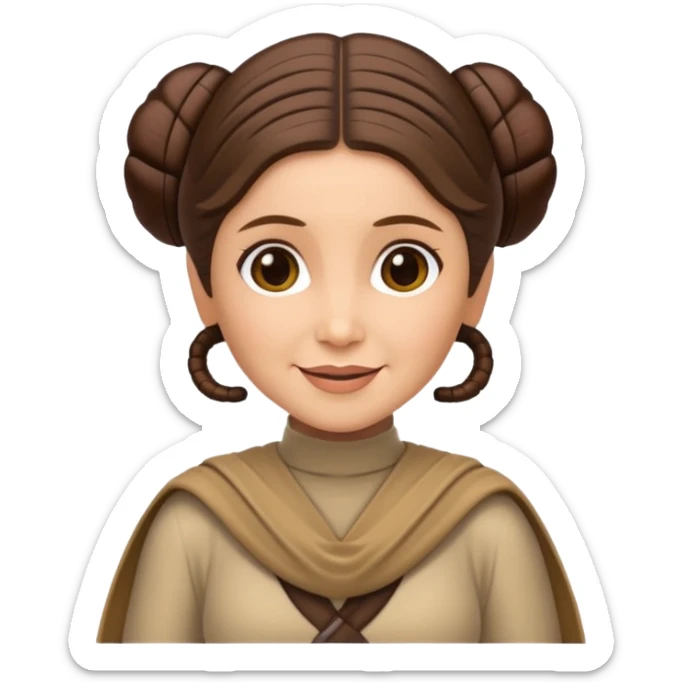 Star Wars Return of the Jedi, Princess Leia in Endor outfit, emoji style sticker