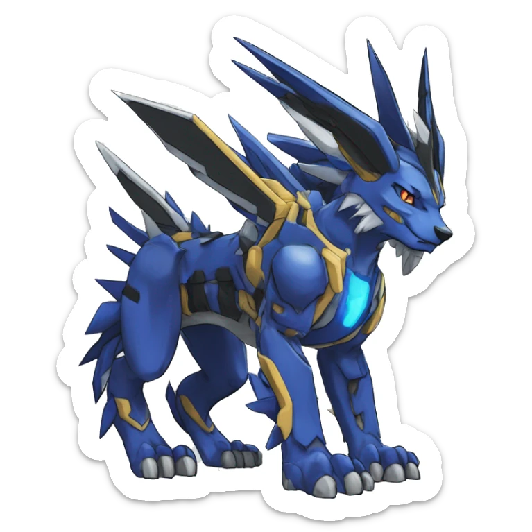  Cool Edgy Digimon-Fakemon-WereGarurumon-WarGreymon with edgy markings full body sticker