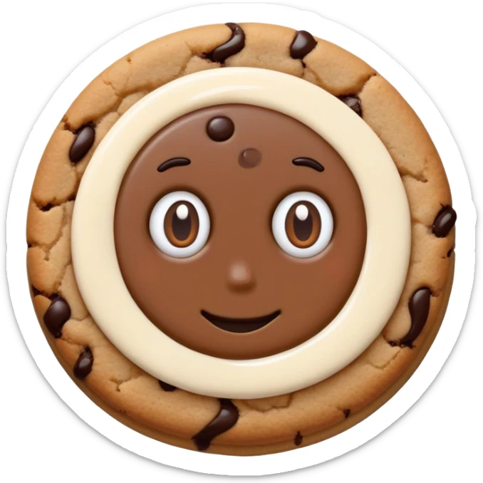Shadow Milk Cookie with glowing eyes and a swirl of dark milk sticker