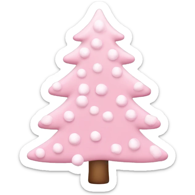 pastel pink christmas tree sticker