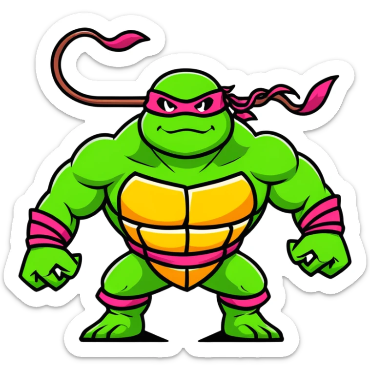 Hun from Teenage Mutant Ninja Turtles, muscular gang leader sticker
