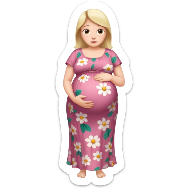 very heavily pregnant overdue woman with very  very big and large belly  sticker