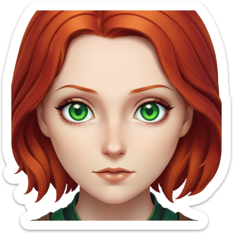 Triss Merigold from The Witcher with red hair and green eyes sticker