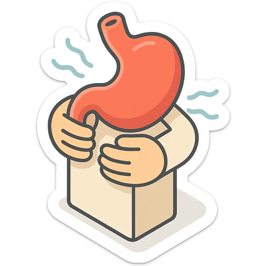 pain in the stomach, close-up: stomach in clothing with hands holding it, waves of pain, detailed shadows and highlights, no face or legs, only stomach in clothing, hands and pain, transparent background sticker