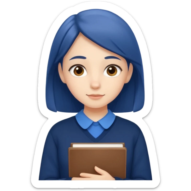 cute school girl jewish blue shirt navy jumper sticker