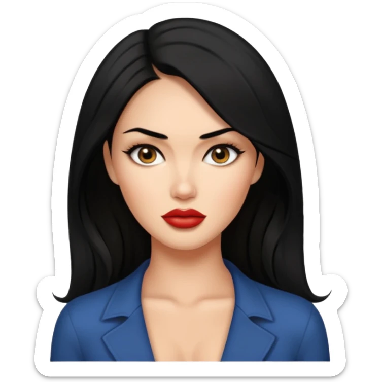 “Emoji girl, femme fatale, black hair. megan fox vibes sticker