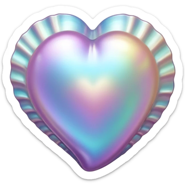 heart shaped shell sticker