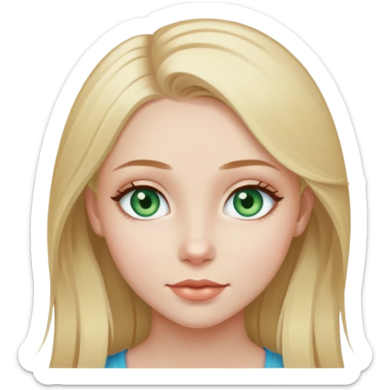 girl in love with another girl (one dark blonde with blue/green eyes amd pale skin and the other colored blonde hair from brown and brown eyes) sticker