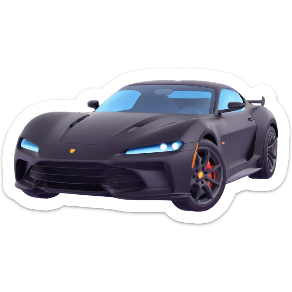 Show a transparent film next to the black high-end sports car, separated and ready for application, premium 3D style sticker