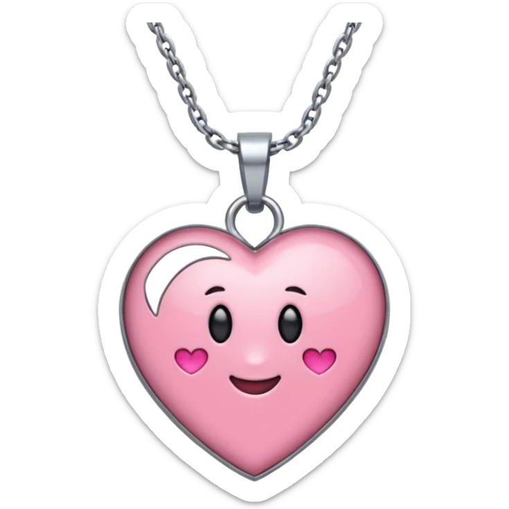 Un emoji de un collar de charms que incluya el color rosa sticker