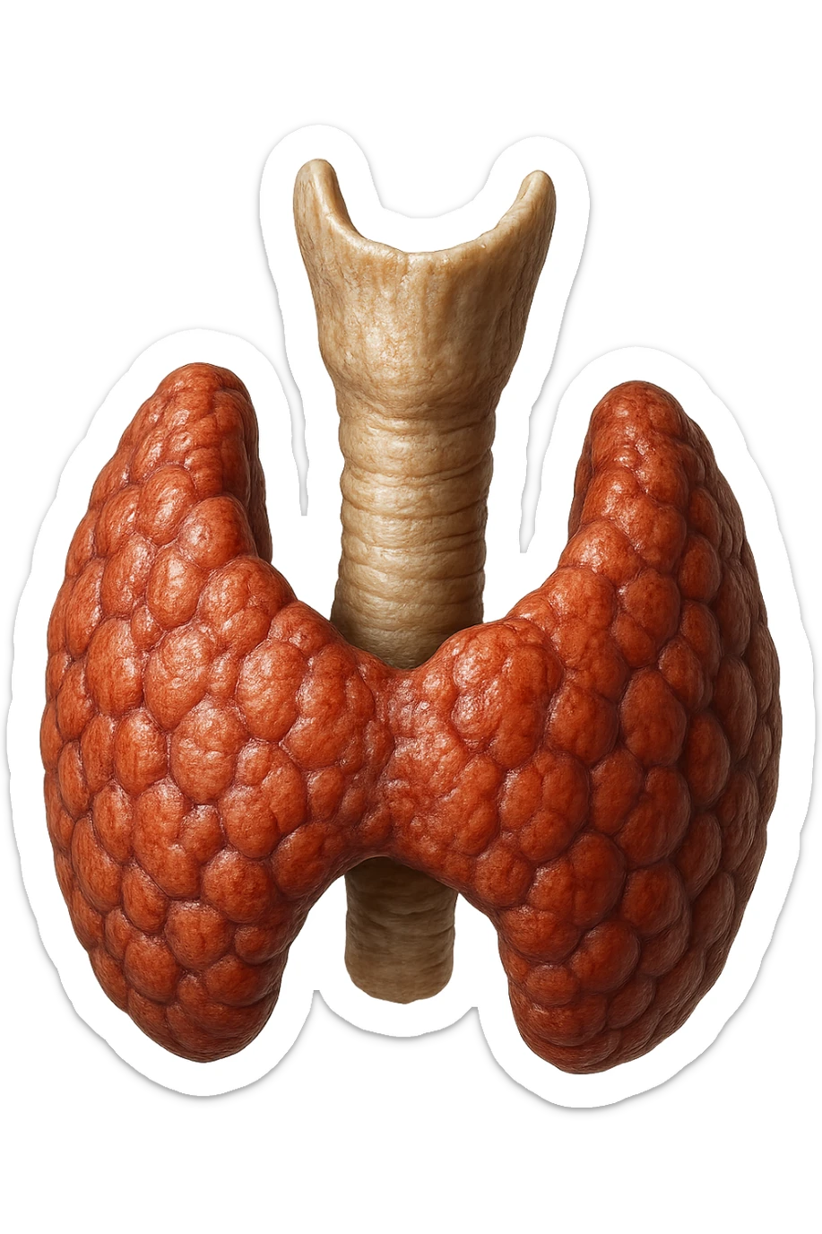 tiroide umana anatomica iperrealistica in 3d sticker