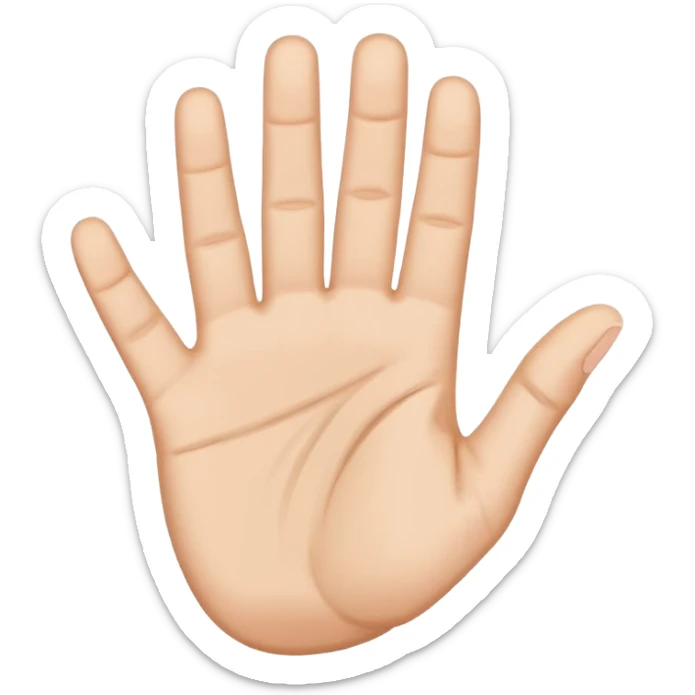 right hand in the shape of the alphabet letter E, fingers folded over the thumb, palm facing forward, no text sticker