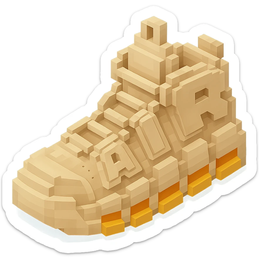 Nike Air More Uptempo sneakers in beige color sticker