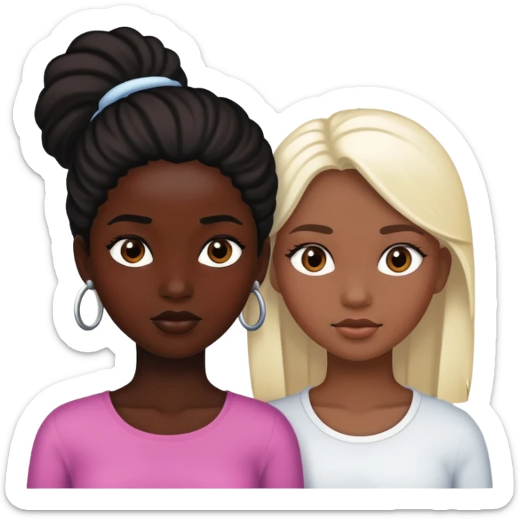 Sex of two girls,black and white skins sticker