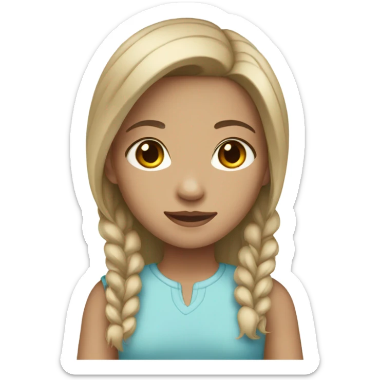 dark brown hair light brown eyes light skin girl sticker