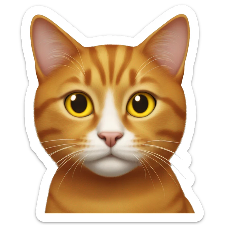 ginger cat with yellow eyes  sticker