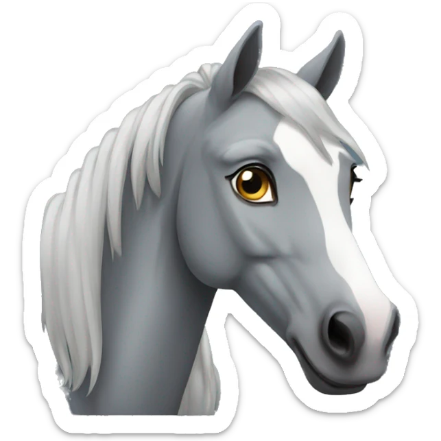 gray horse  sticker