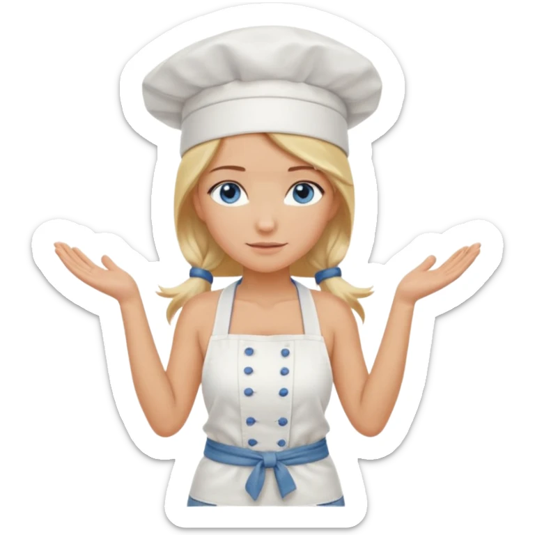 Sexy Full body  pretty
Long Blonde hair blue eyed female chef arms folded wearing tank top and denim shorts and chef hat arms folded sticker