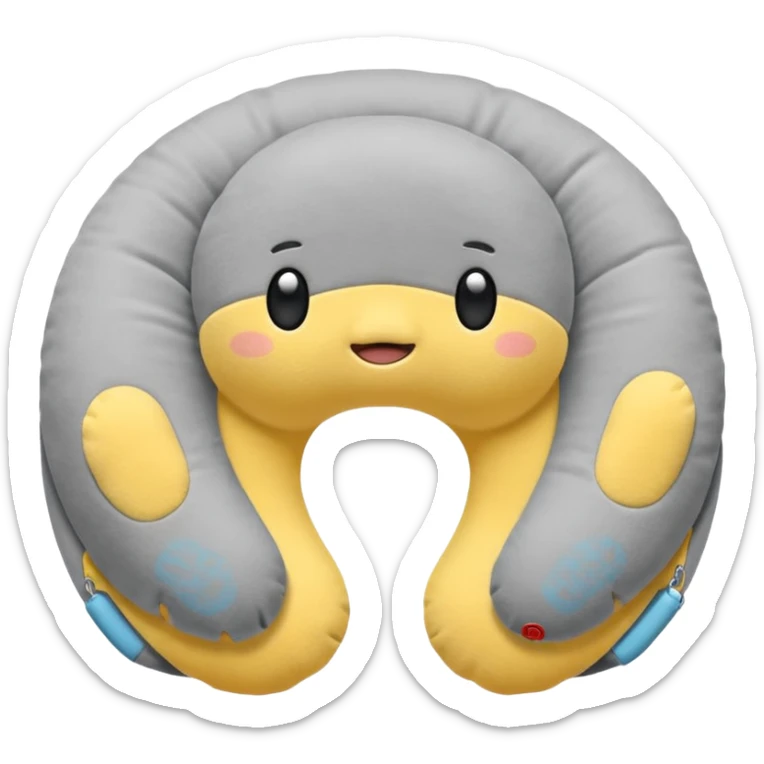 A plush travel pillow with gentle cushioning that wraps comfortably around the neck. sticker