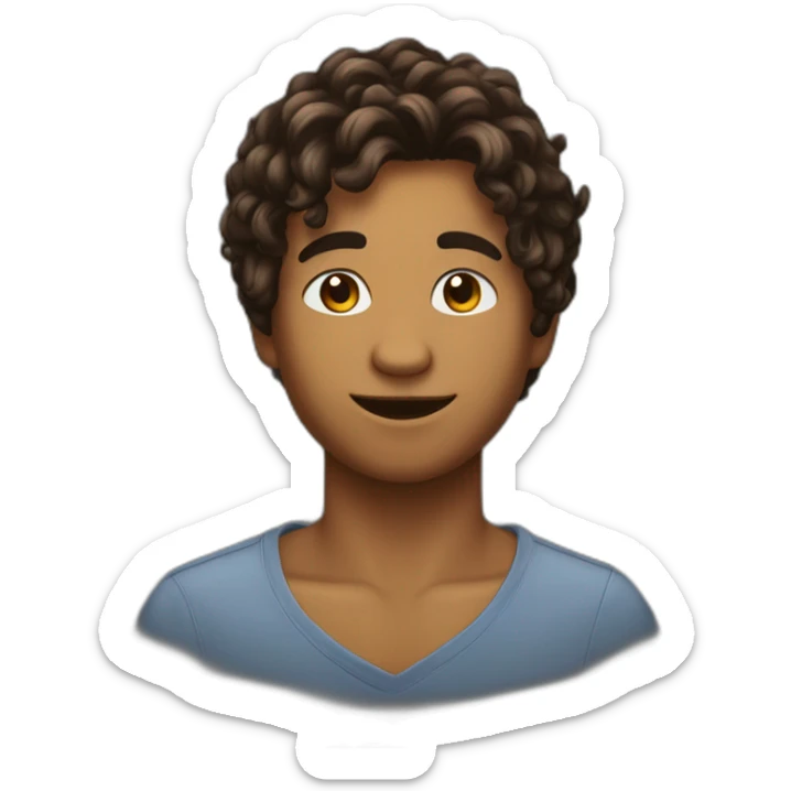 Un jeune homme avec des cheveux marrons, des lunnettes de soleil noires une chaîne autour du cou sticker