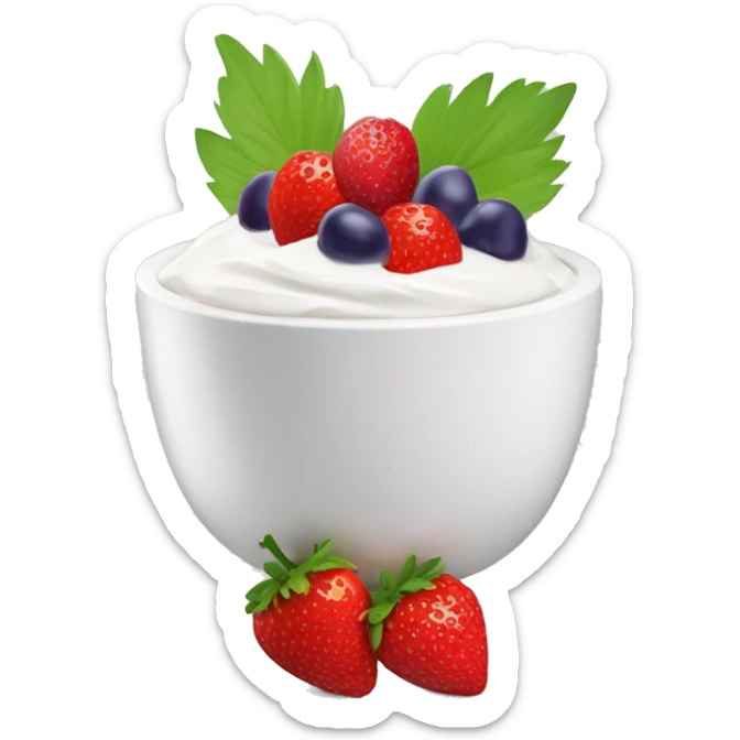 fruit yogurt bowl with strawberries and grapes sticker