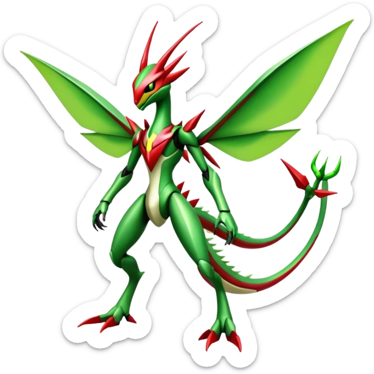  Cool Edgy Shiny Futuristic Ethereal Legendary Scizor-Kartana-Digimon-Schyther-Flygon-hybrid full body sticker