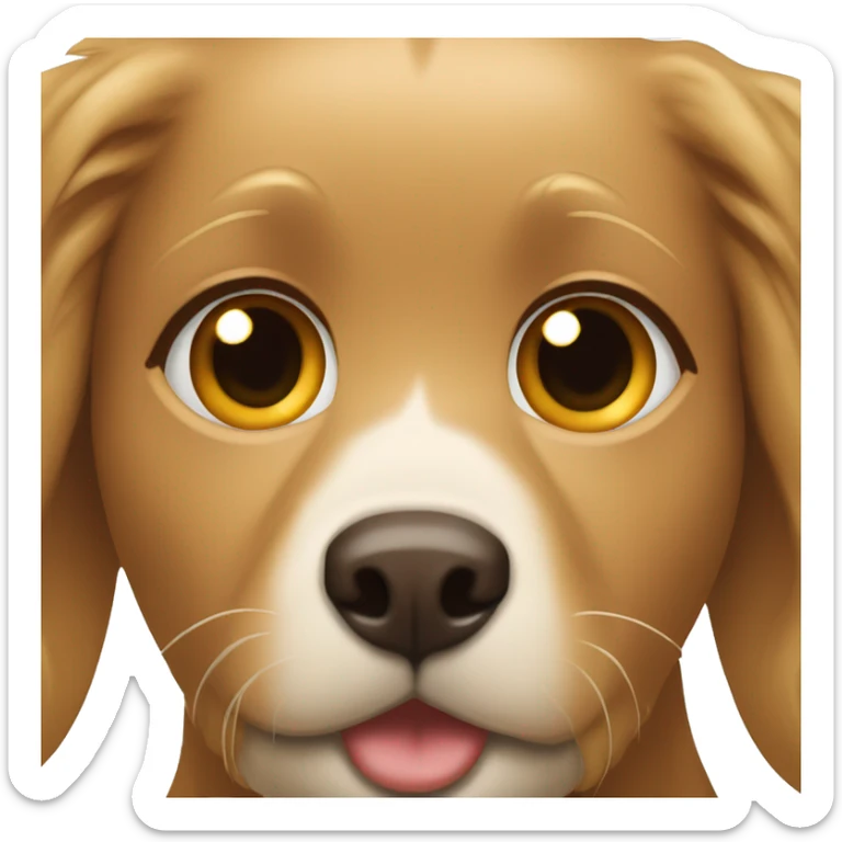 white girl with brown hair and brown eyes and a golden retriever  sticker