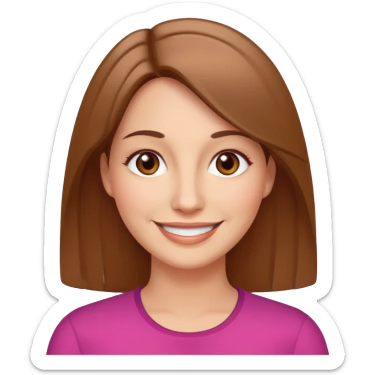 woman 40 years old brown eyes light brown straight hair smile sticker