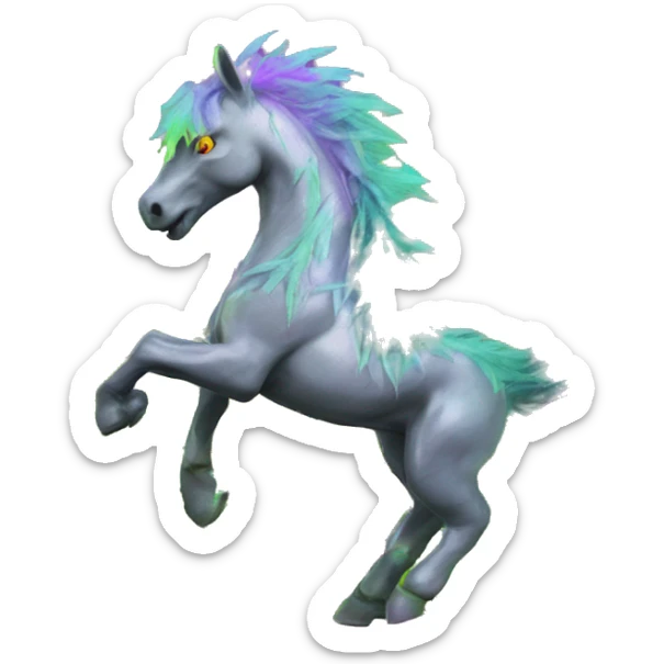 420 .Zombie_ Vaporwave black holographic oilslick zombie dragon unicorn person smoking yellow caution tape hemp leaves unicorn Pegasus hemp plants sticker