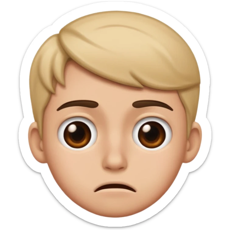 I need you to make an emoji of the gen z stare (young person like 20 yro’, like confusion, disgusted and kinda bored, it has to be very confused and disgusted  sticker