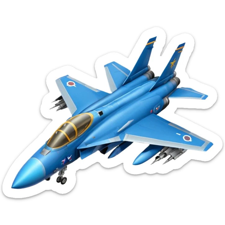 Animated Fighter-jet and fighter-bomber emojis with the top 10 most used expressions sticker
