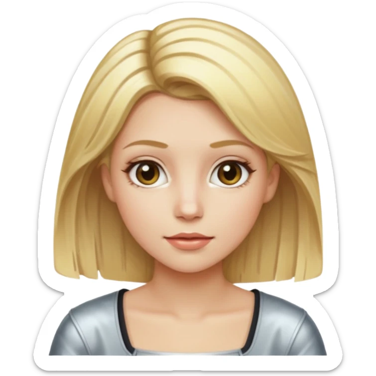 female at the hairdresser with foils and highlights in her blonde hair sticker