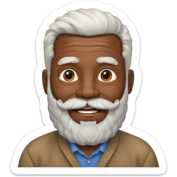 black like very black as a real nigga grandpa with white hear and a big bear wrinkled as fuck sticker